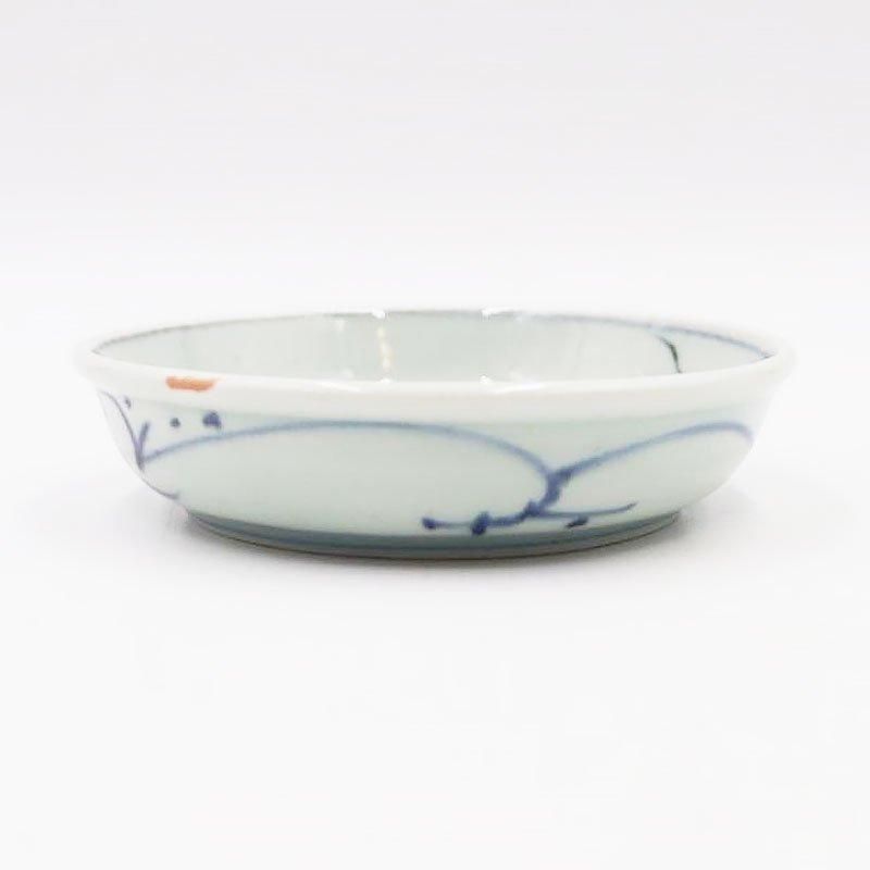 手描き染付なます煮物取り皿｜アンティーク和食器｜明治呉須藍
