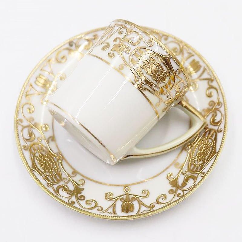 1点限り】オールドノリタケ 金蒔き デミタスカップ＆ソーサー