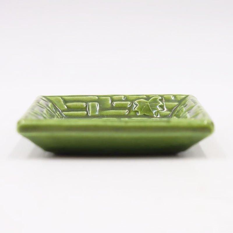 民平焼ミンペイ緑釉豆皿｜幅7.5 高さ1.5｜アンティーク和食器
