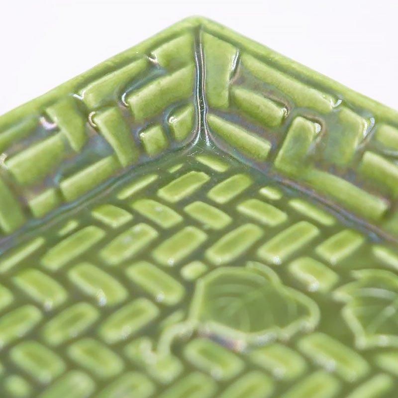 民平焼ミンペイ緑釉豆皿｜幅7.5 高さ1.5｜アンティーク和食器