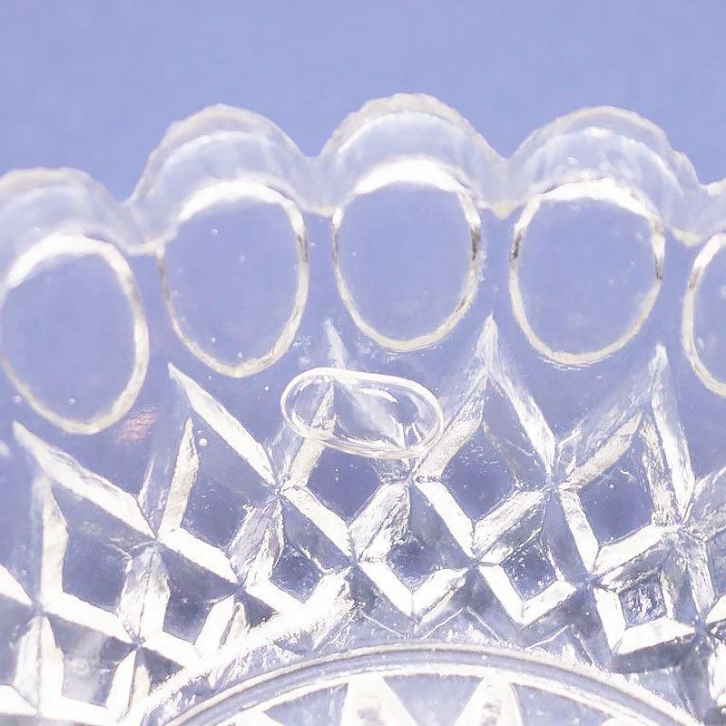 昭和初期和ガラス製レース小皿 レトロ輪花フリル