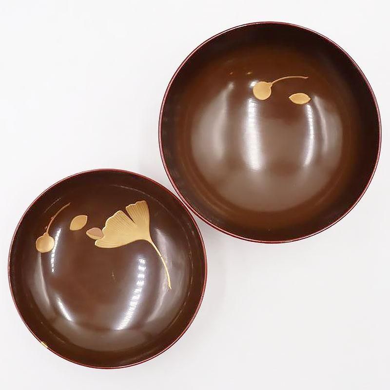 金継ぎ】漆塗り蓋椀 内金蒔絵 アンティーク 骨董 和食 漆器の器