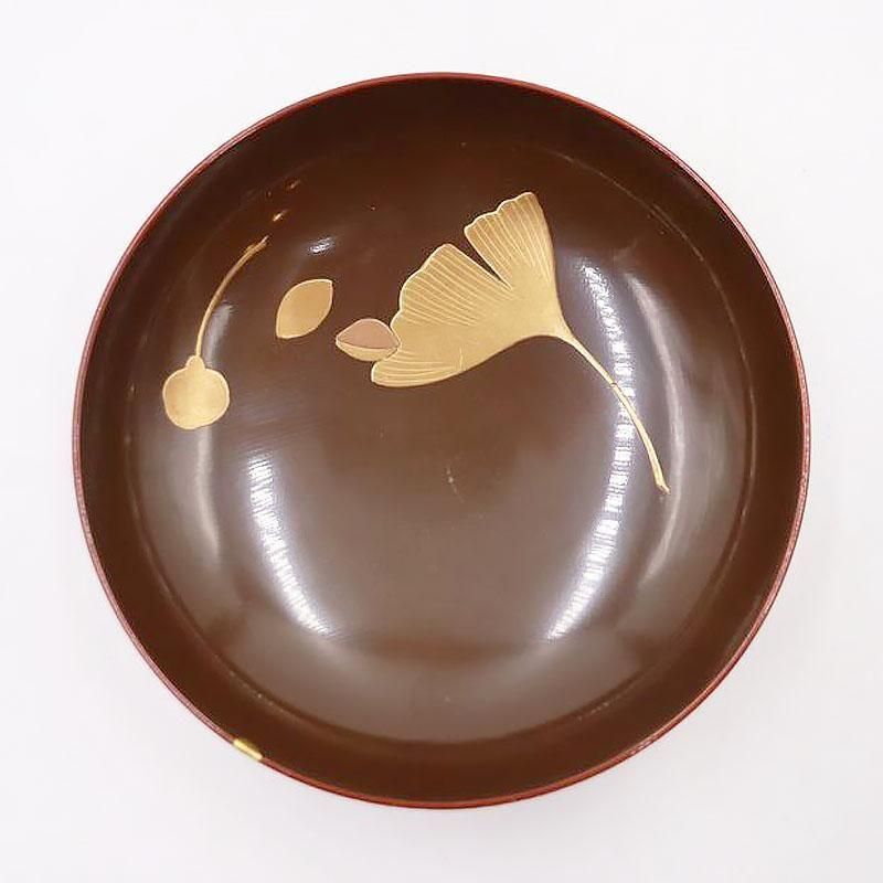 灰皿　木製漆器　金蒔絵 蒔絵漆皿 中皿 漆器 沈金蒔絵 5枚組Antique Sam's Collection
