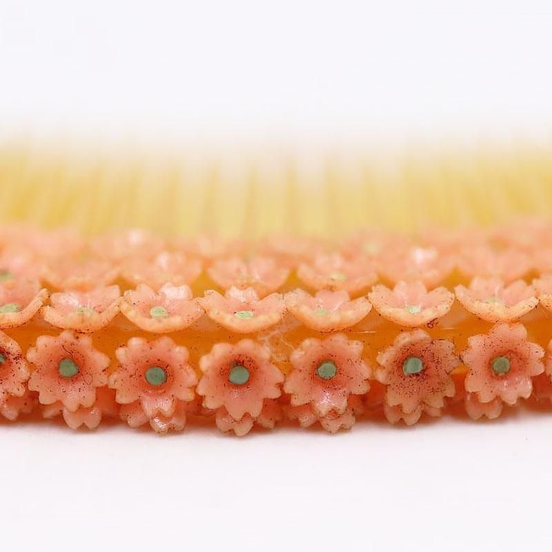 くし 日本製 大正時代 桜づくし 幅10.5cm アンティーク