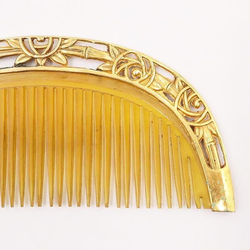 櫛 日本製 セルロイド 大正 昭和初期 幅9cm アンティーク