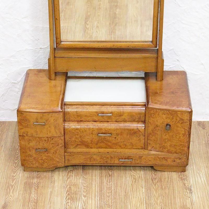 美品 木製 欅 渦杢 玉杢 無垢 鏡付き 小物箪笥 姫鏡台 化粧箱 小引き出し 美品 木製 欅 渦杢 玉杢 無垢 鏡付き 小物箪笥 姫鏡台 化粧