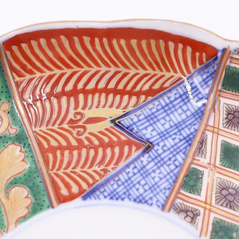 手描き 色絵 伊万里 古伊万里 江戸 明治 中皿 レトロ 骨董 和食器 5枚 伊万里 手描き 色絵 中皿 パスタ皿 アンティーク