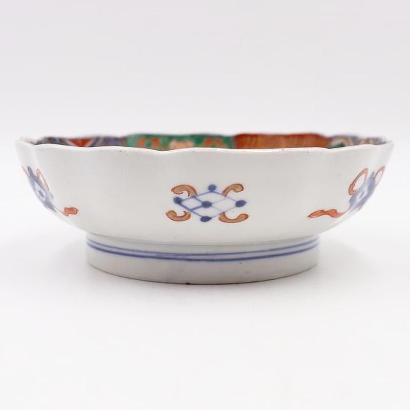 伊万里アンティーク大皿｜直径18 高さ5.5｜色絵赤絵手描き