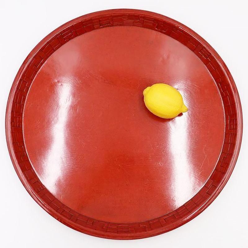 骨董　江戸末期　脚付き　盆4枚 春慶塗り 足付き膳 大小 松透かし お盆 お膳 Antique Sam's