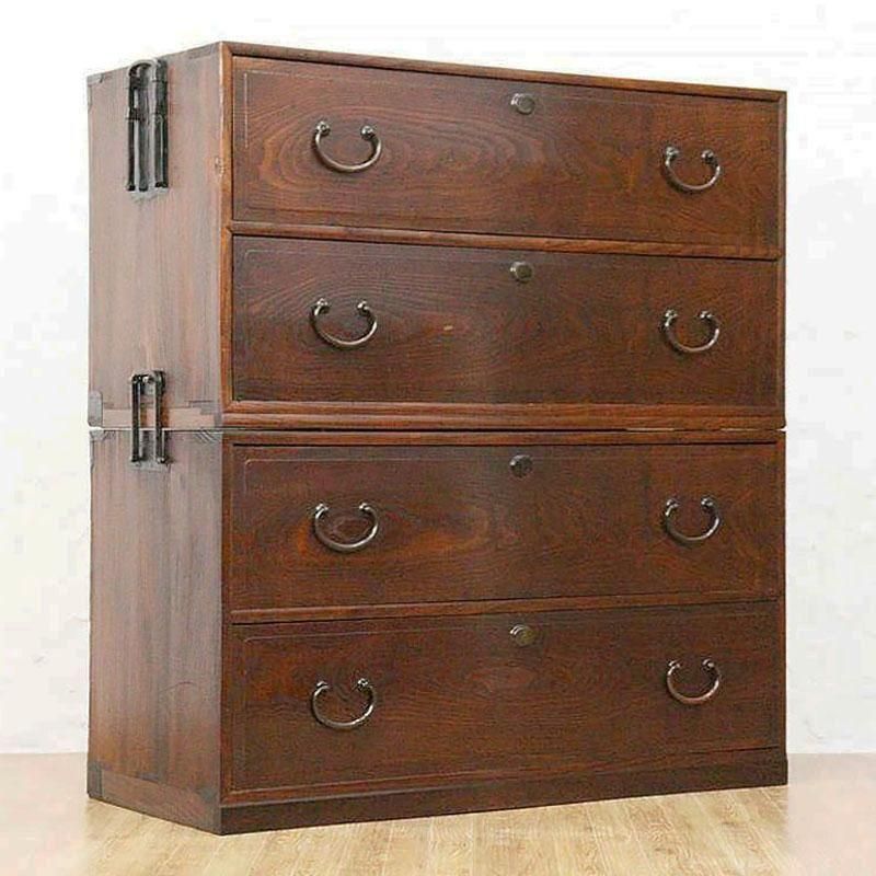 三段 二段重ね 和箪笥 和家具 時代箪笥 時代金具 木目 杢目 木の 三段 二段重ね 和箪笥 和家具 時代箪笥 時代金具 木目 杢目 木の