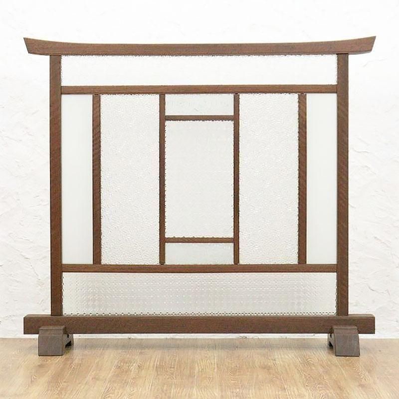 希少 プレスガラス入り衝立 間仕切り パーティション 日本製