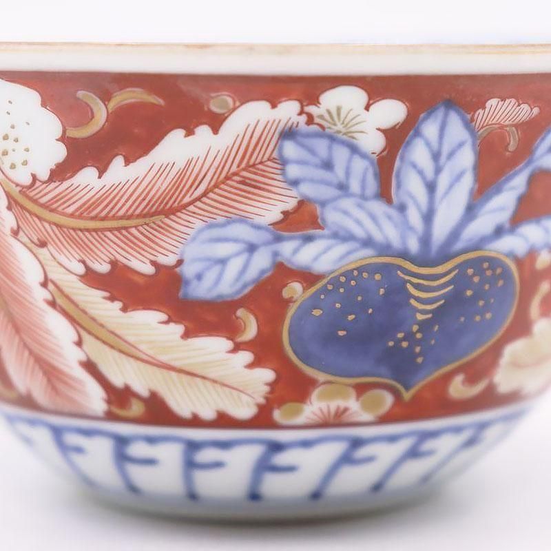 希少 手描き 赤絵 小鉢 碗｜直径12 高さ6｜レトロモダン 和食器