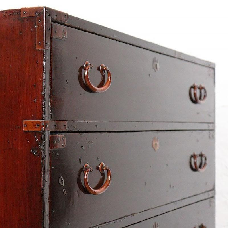 大正 三尺 朱和箪笥 着物 洋服 普段着 和家具 和骨董 深み