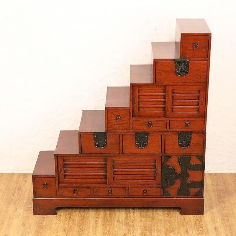 階段箪笥｜豊富な収納スペース、使い勝手抜群 120cm