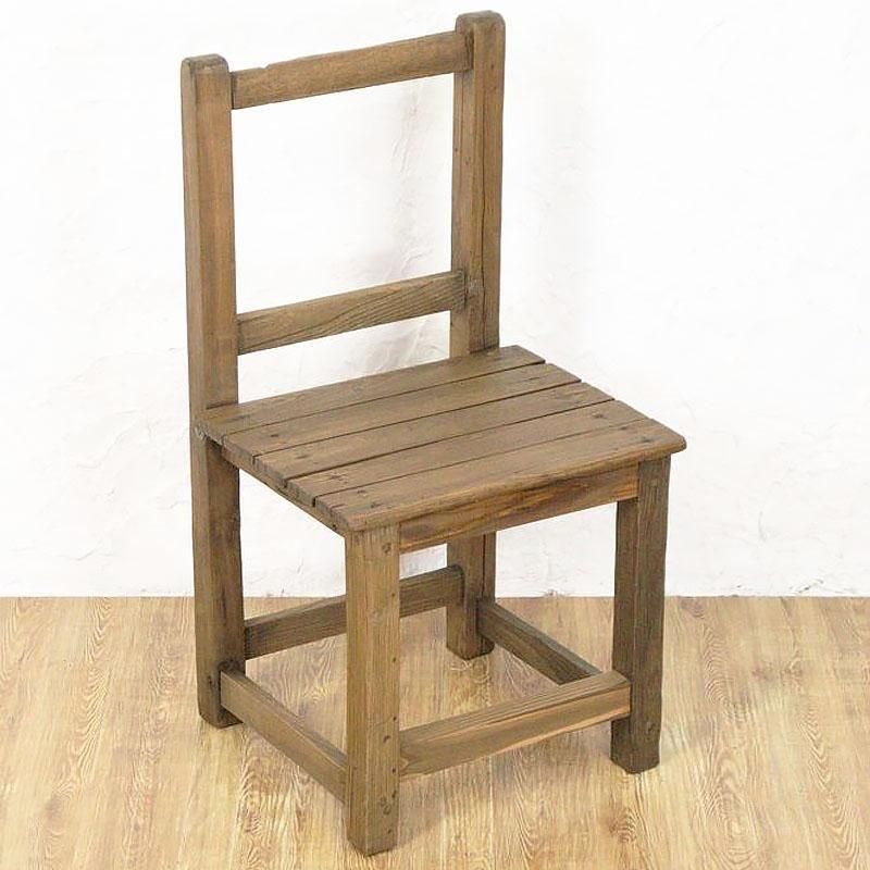 木製シンプル子供椅子　ヴィンテージ　昭和レトロ　グラつき有 スクールチェア 日本製 レトロ家具 教室 小ぶり アンティーク