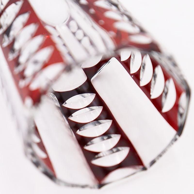 大正時代～戦前戦後　プレスガラス　切子　筋文様　コンポート　フルーツ盛 大正時代～戦前戦後 プレスガラス 切子 筋文様 コンポート