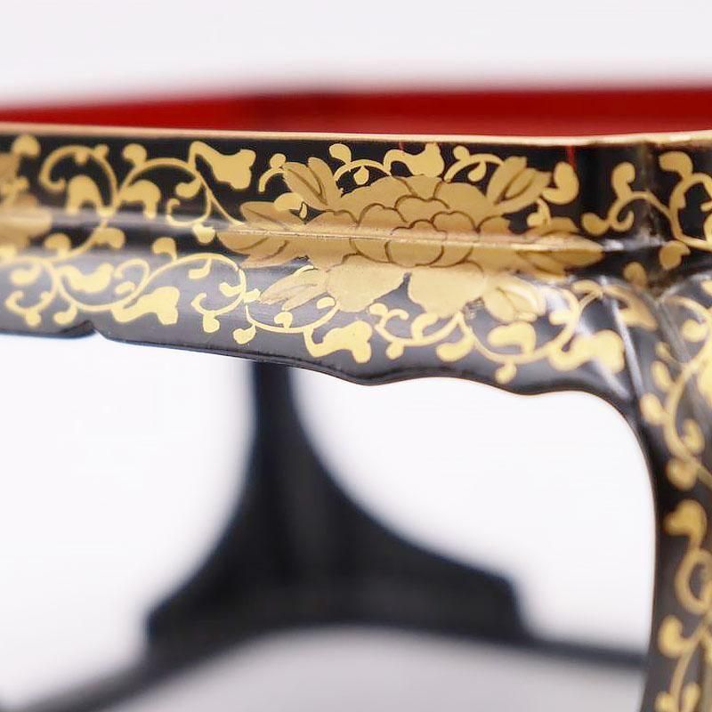 雛道具 黒塗 ミニチュア お膳セット 大正時代 黒塗り 木製