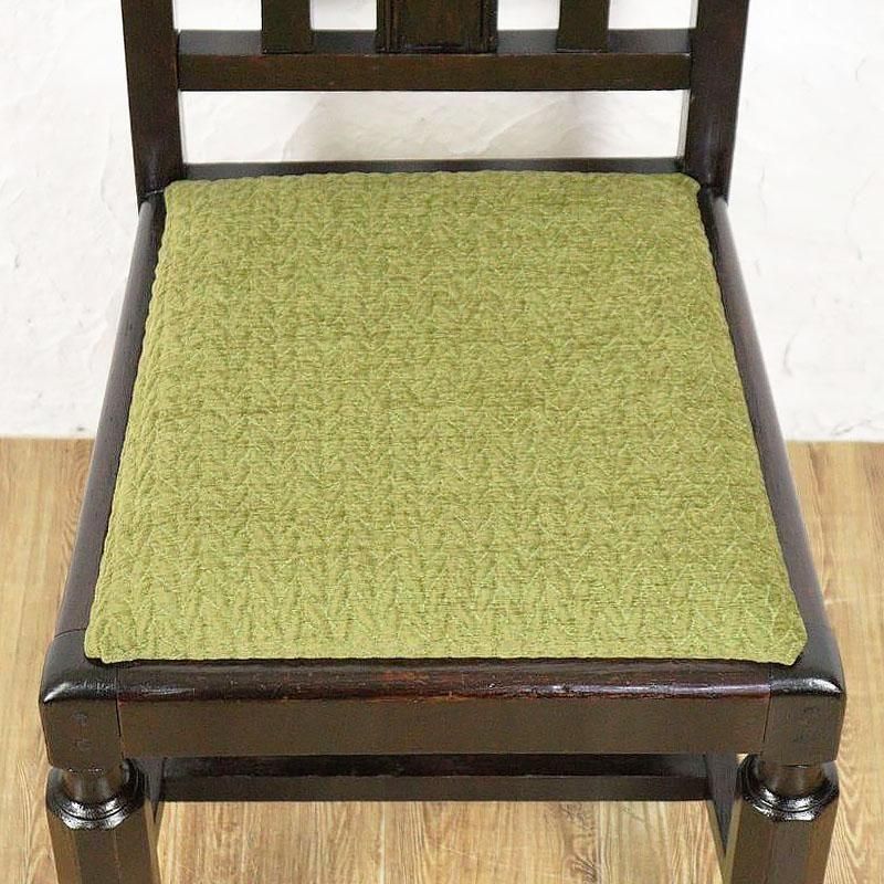 チェア ダイニングチェア オーク 張替済み 昭和初期 若草色
