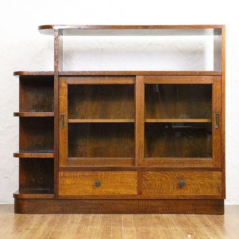 昭和レトロ 本棚 収納棚 当時物 昭和レトロな日本製アンティーク本棚