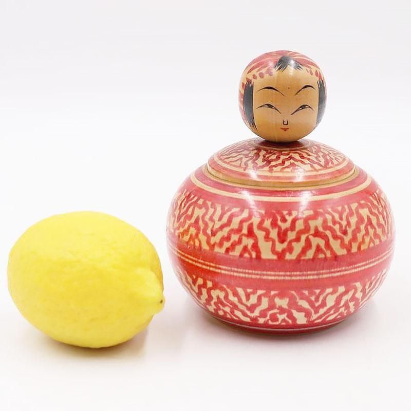 伝統こけし 遠刈田系 広井政昭 昭和中期 野菜独楽5個入り