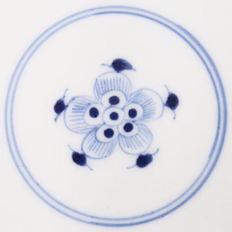 骨董　アンティーク　染付　芙蓉　蝶々文様　丸皿　六寸皿 骨董 アンティーク 染付 芙蓉 蝶々文様 丸皿 六寸皿