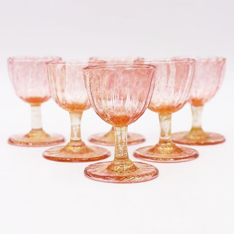 リキュールグラス ヴェネツィアの金箔 輝く1950年代のアンティ