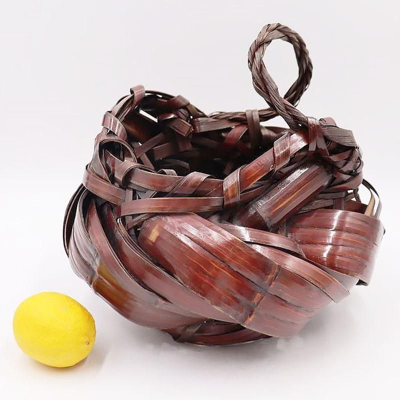 竹籠 大正から昭和初期の手編みの花器