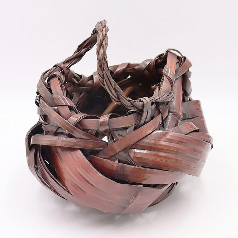 竹籠 編み籠 花器 花籠 アンティーク オブジェ インテリア