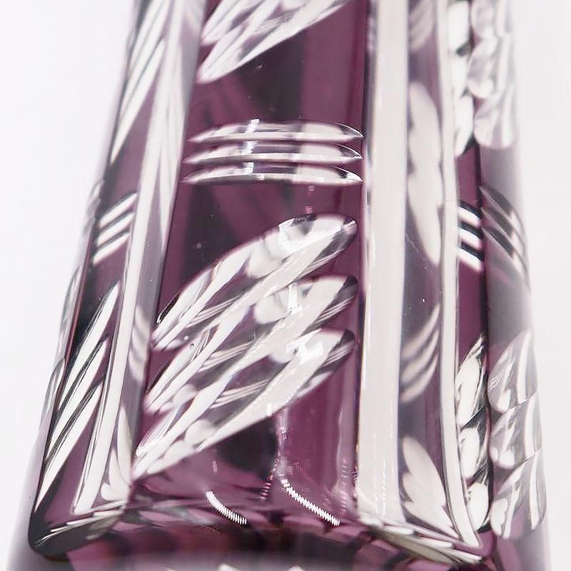 骨董　時代ガラス　希少　淡紫色　パピヨン　蝶々　切子調プレス　コップ　ぺろぺろ③ 骨董 時代ガラス 希少 淡紫色 パピヨン 蝶々 切子調プレス