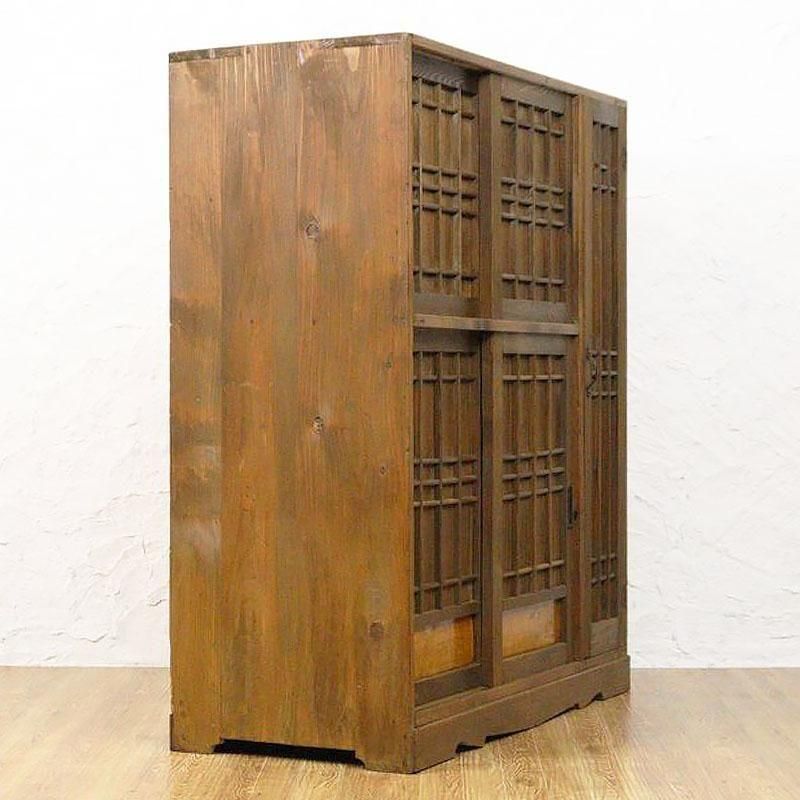 木戸 和風キャビネット 靴箱 下駄箱 和箪笥 天然杉材 大正・昭和