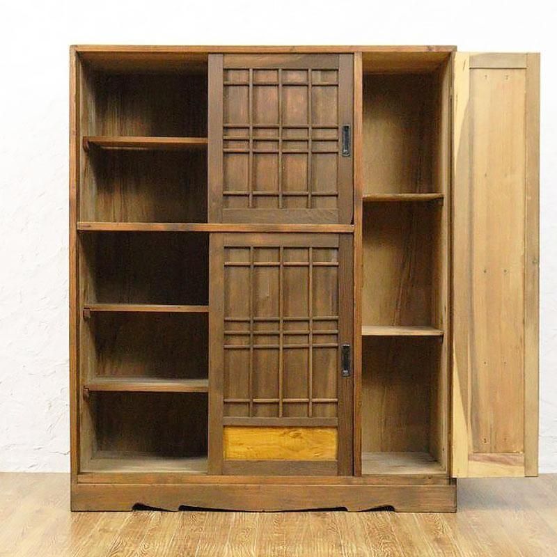 木戸 和風キャビネット 靴箱 下駄箱 和箪笥 天然杉材 大正・昭和