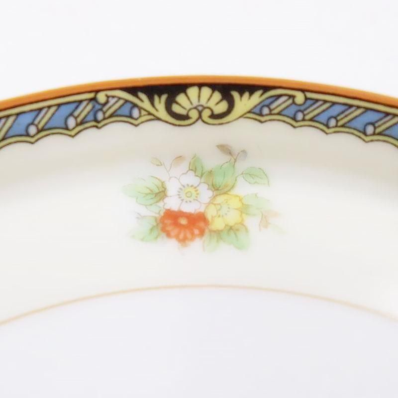 オールドノリタケ 三つ足花柄皿 ラスター彩 ジュエリートレー 6R1548ダ