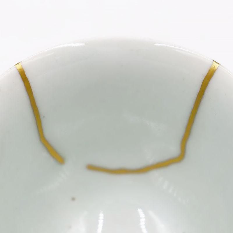 金継ぎ】手描き 染付 蕎麦猪口 深向付 カップ 縁起物 吉祥 上品