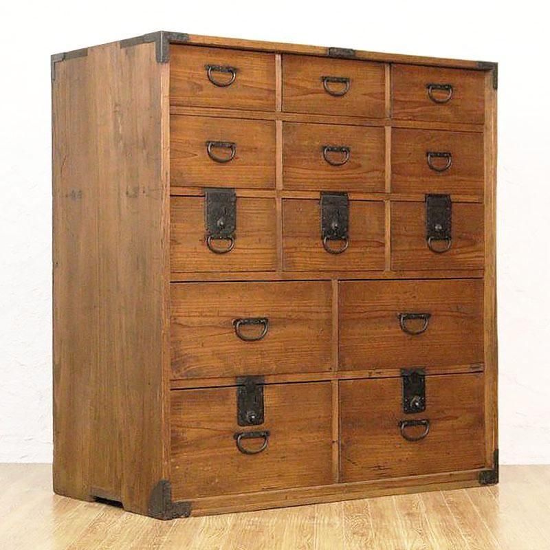 時代箪笥 民藝箪笥 仙台箪笥 引出し収納 骨董 アンティーク レトロ 和モダン 時代箪笥 民藝箪笥 仙台箪笥 引出し収納 骨董 アンティーク