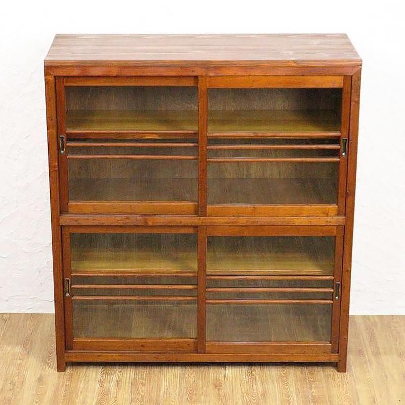 欅材 レトロ茶箪笥 水箪笥 古家具 昭和 アンティーク 収納棚 サイド