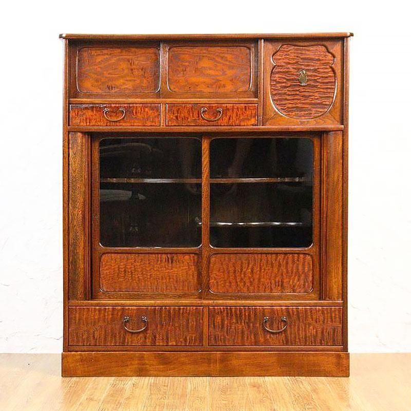 玉杢 茶箪笥 和風キャビネット 日本製 大正 民芸 古民家