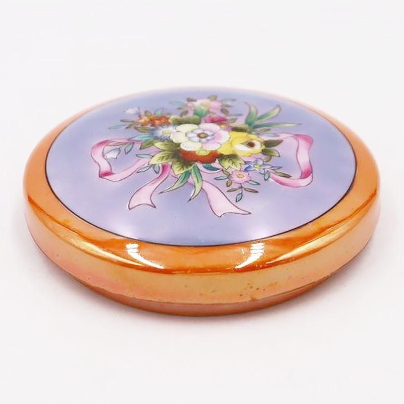 ボンボニエール 大正ロマンのラスター彩 花束とリボンの装飾