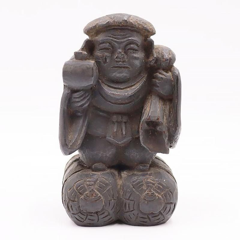 木彫り 大黒天 大黒様 七福神 縁起物 かわいい やさしい 骨董