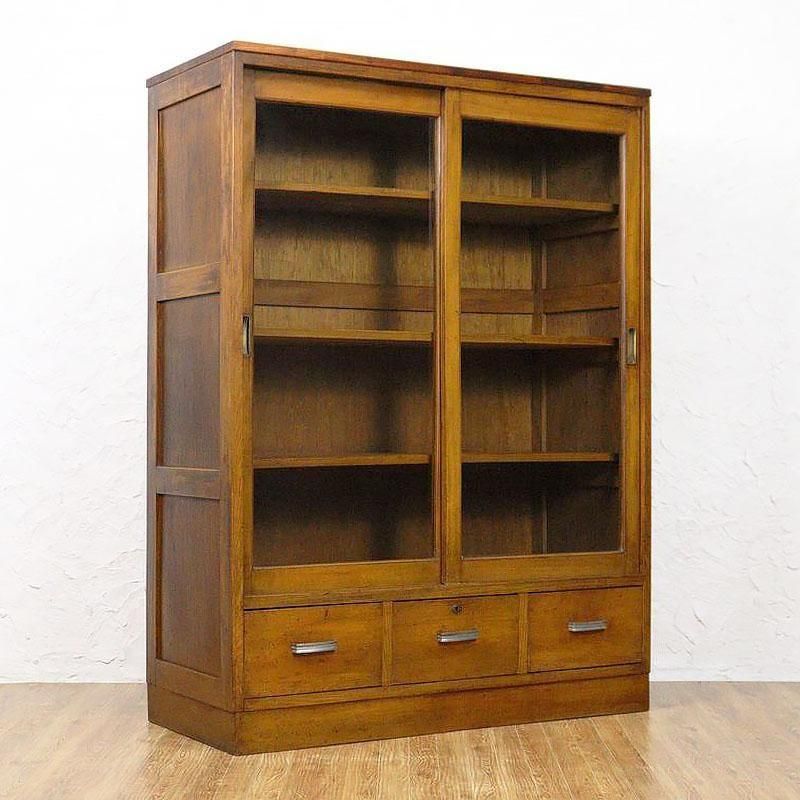 本棚・本箱｜木戸・ガラス戸付きなど昭和レトロなアンティーク収納棚