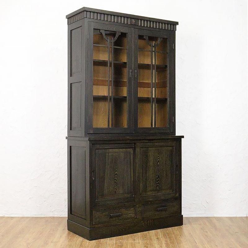 大塚家具  ウェールズ クラシックカップボード 食器棚 アンティーク ジャパンアンティーク 食器棚 カップボード 大正ロマン 古道具