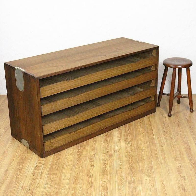 四方桐！古い和箪笥　引戸・引出し3杯！収納時代箪笥和モダンローボードテレビ台 明治大正桐三段小箪笥ローボード｜引出し4杯の和風収納