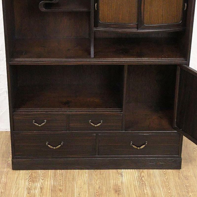 昭和レトロ⭐︎茶箪笥⭐︎骨董家具⭐︎アンティーク⭐︎棚 茶箪笥 キャビネット 食器棚 アンティーク 骨董 和モダン 町屋