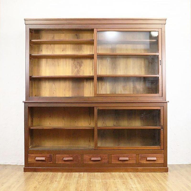 【2/9まで価格】古道具　食器棚　水屋箪笥 ガラス扉　ヴィンテージ 2/9まで価格】古道具 食器棚 水屋箪笥 ガラス扉 ヴィンテージ 古