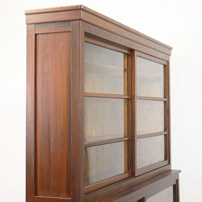 一間引戸水屋食器棚昭和の重厚な杉製アンティーク