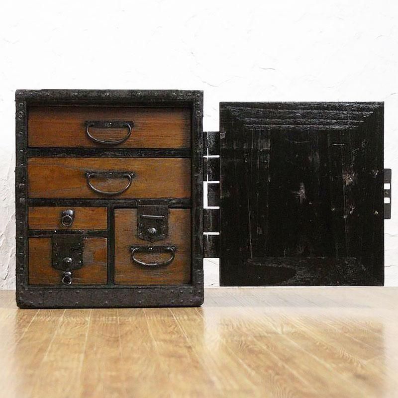 舟箪笥 時代金具 小箪笥 手許箪笥 かっこいい 明治時代 日本製