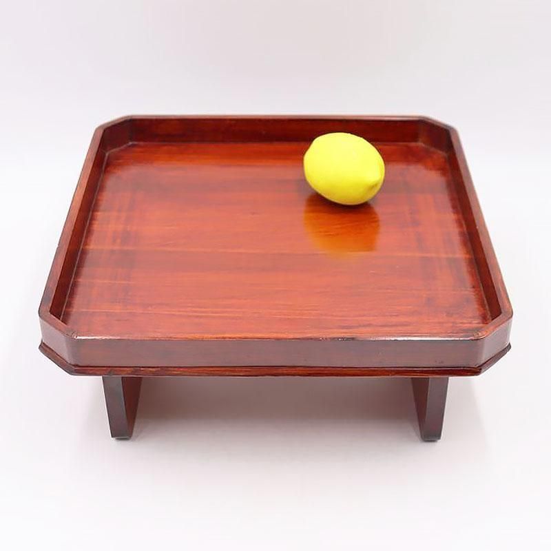 「折鶴＆松」朱漆小膳 20客 アンティーク 透き漆 脚付膳 木地膳 和食トレー 日本製 アンティーク