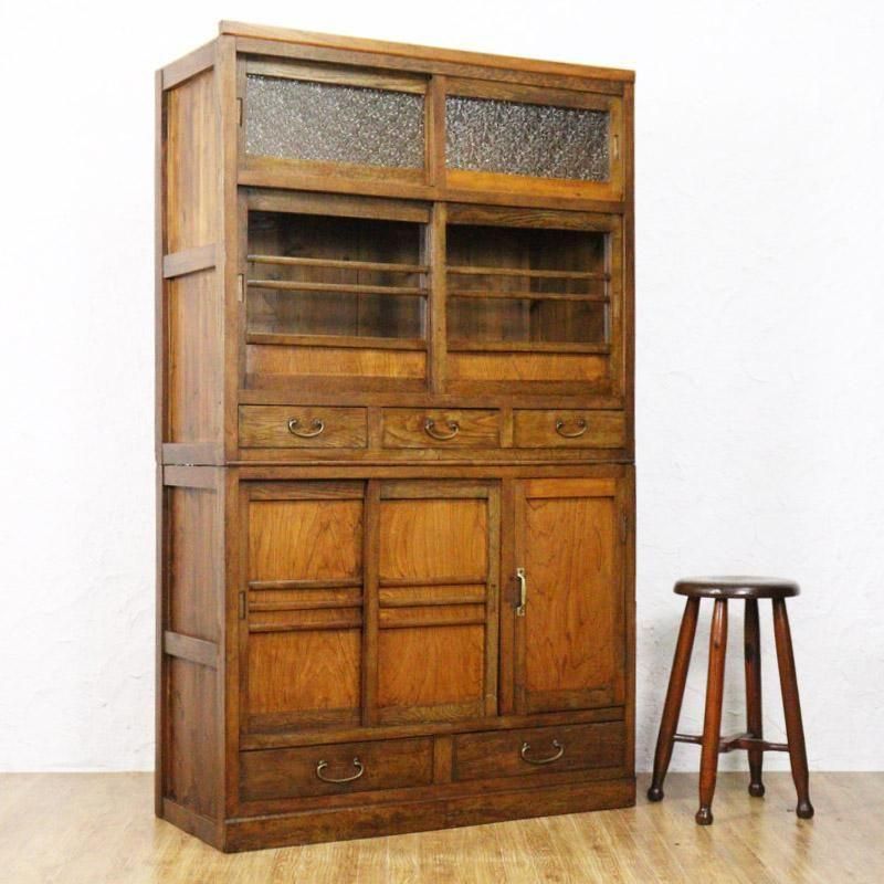 三尺水屋 食器棚 引戸キャビネット 日本製 和家具