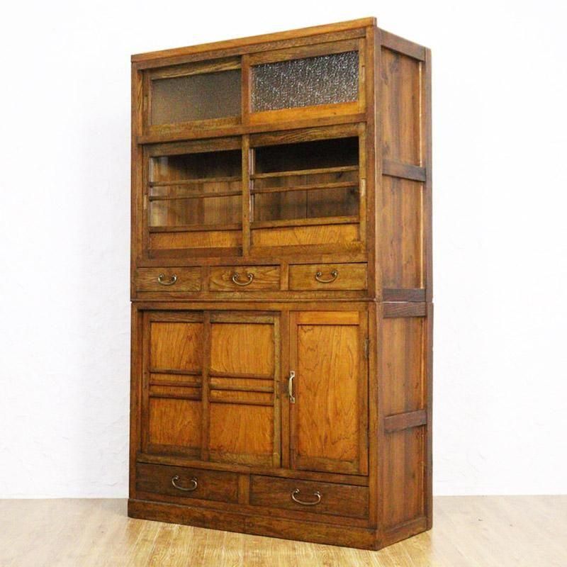 三尺水屋 食器棚 引戸キャビネット 日本製 和家具