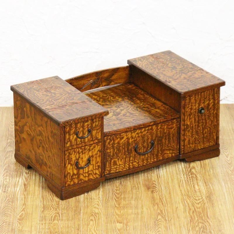 杉材の銭箱 江戸明治期 和骨董 小引出付き