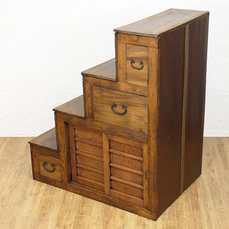 階段箪笥｜豊富な収納スペース、使い勝手抜群 120cm